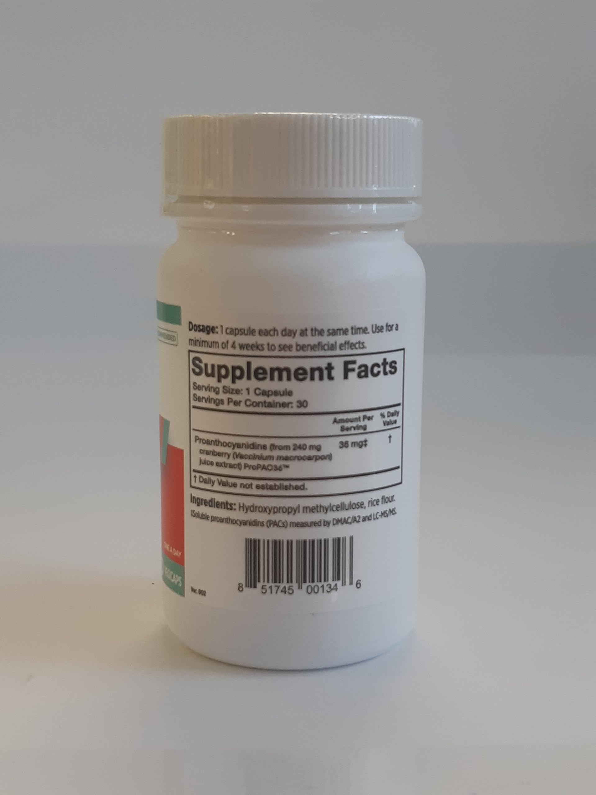 Szio+ Utiva Cranberry PACs discreet bottle for travel.