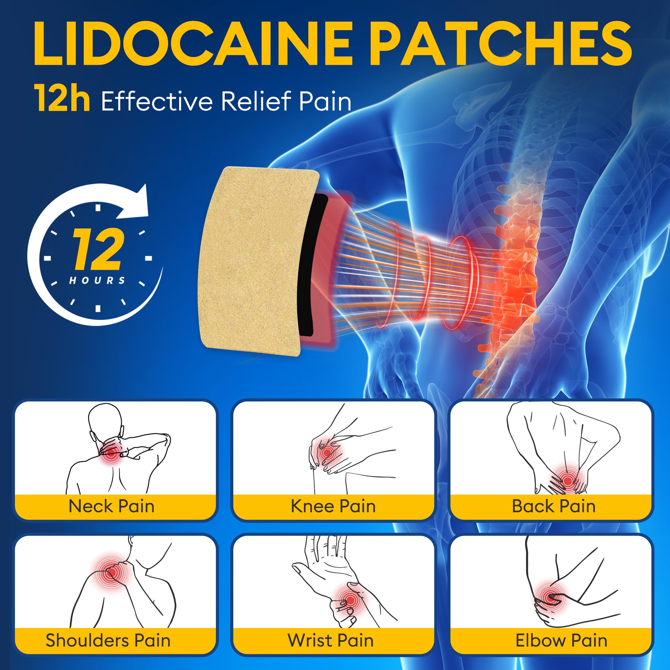 SZLGANG patch applied to back area for targeted muscle relief