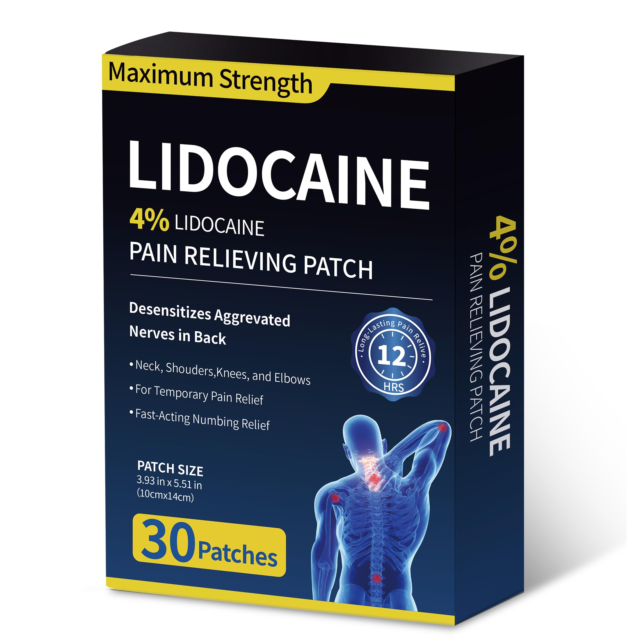 SZLGANG 4% Lidocaine patch pack front view for long-lasting relief