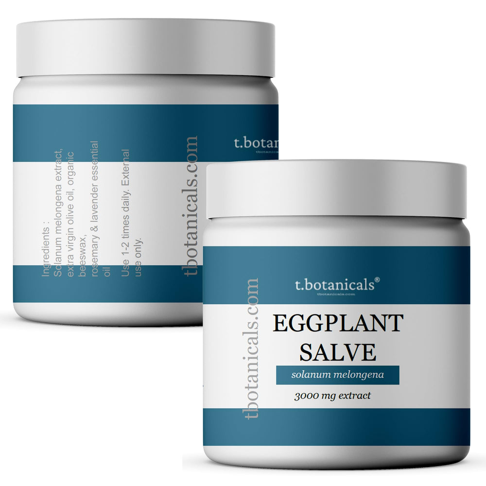 t.botanicals Eggplant Extract Cream label highlighting clean formula for sensitive skin