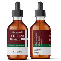 t.botanicals eggplant tincture dropper applying to keratosis-prone patches