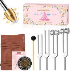 TABARO tuning forks 128Hz on display, ideal for grounding and focus during meditation.