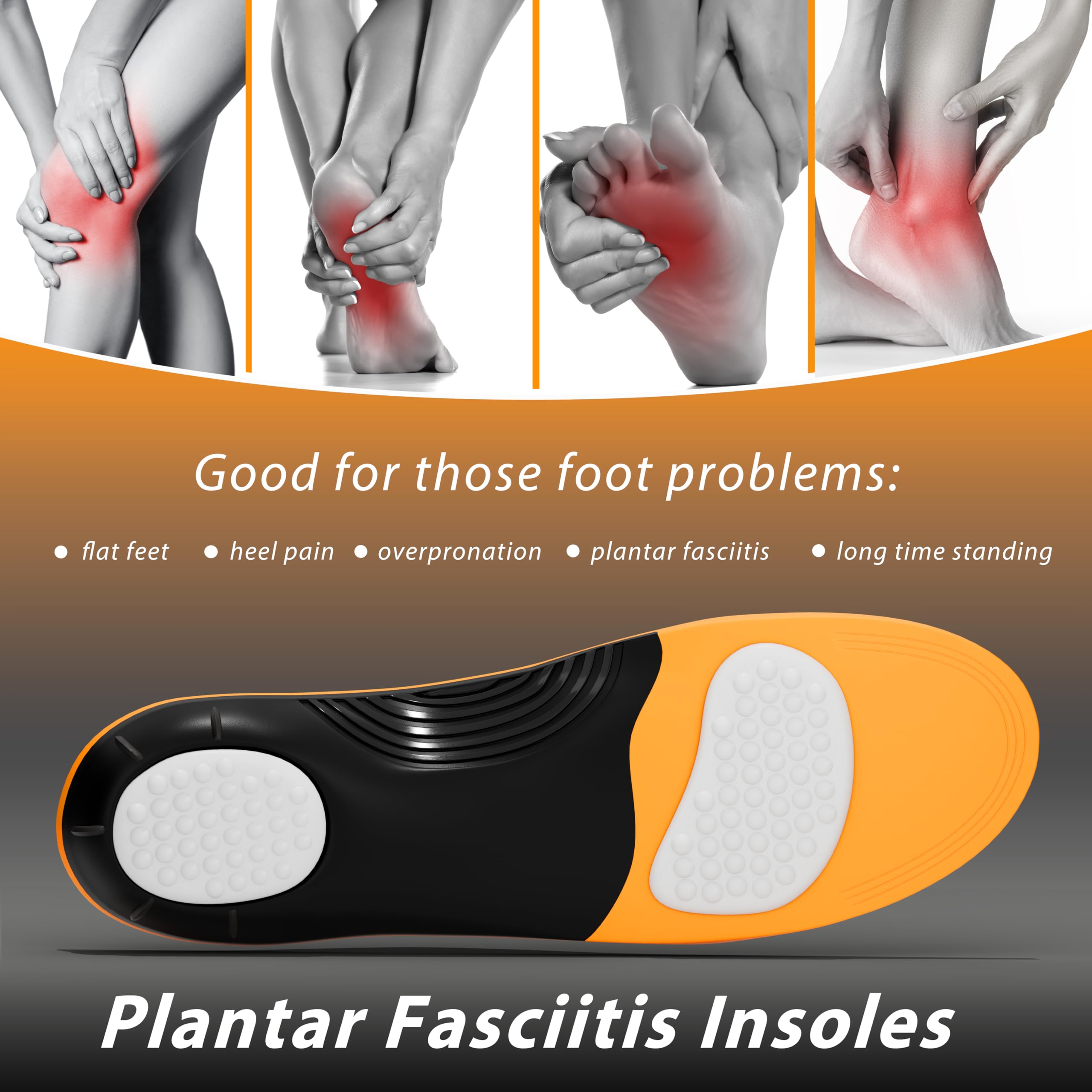 TAEPUSR plantar fasciitis insoles heel cup stability for steady walking