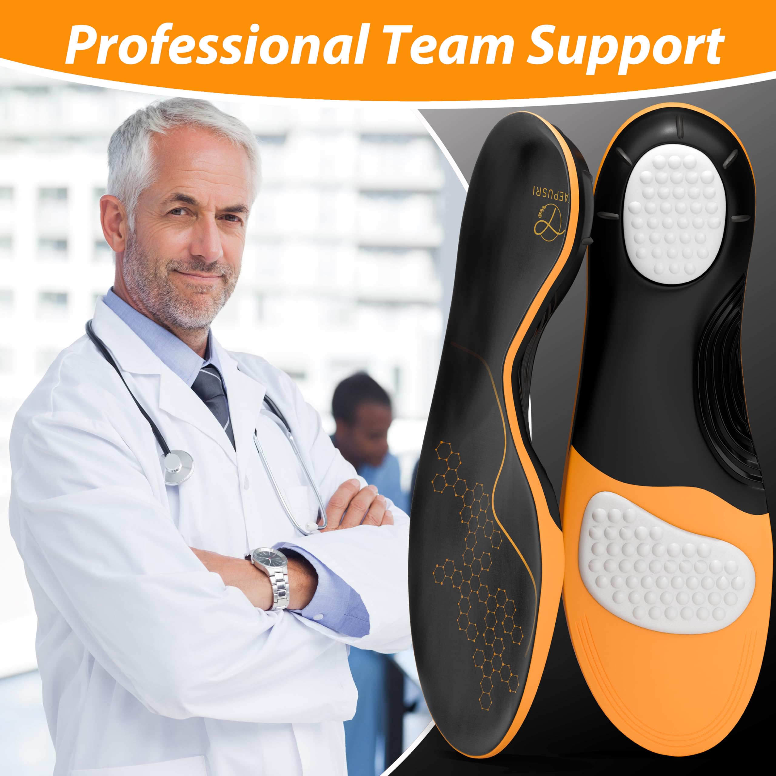 TAEPUSR plantar fasciitis insoles fit work boots for reliable arch support