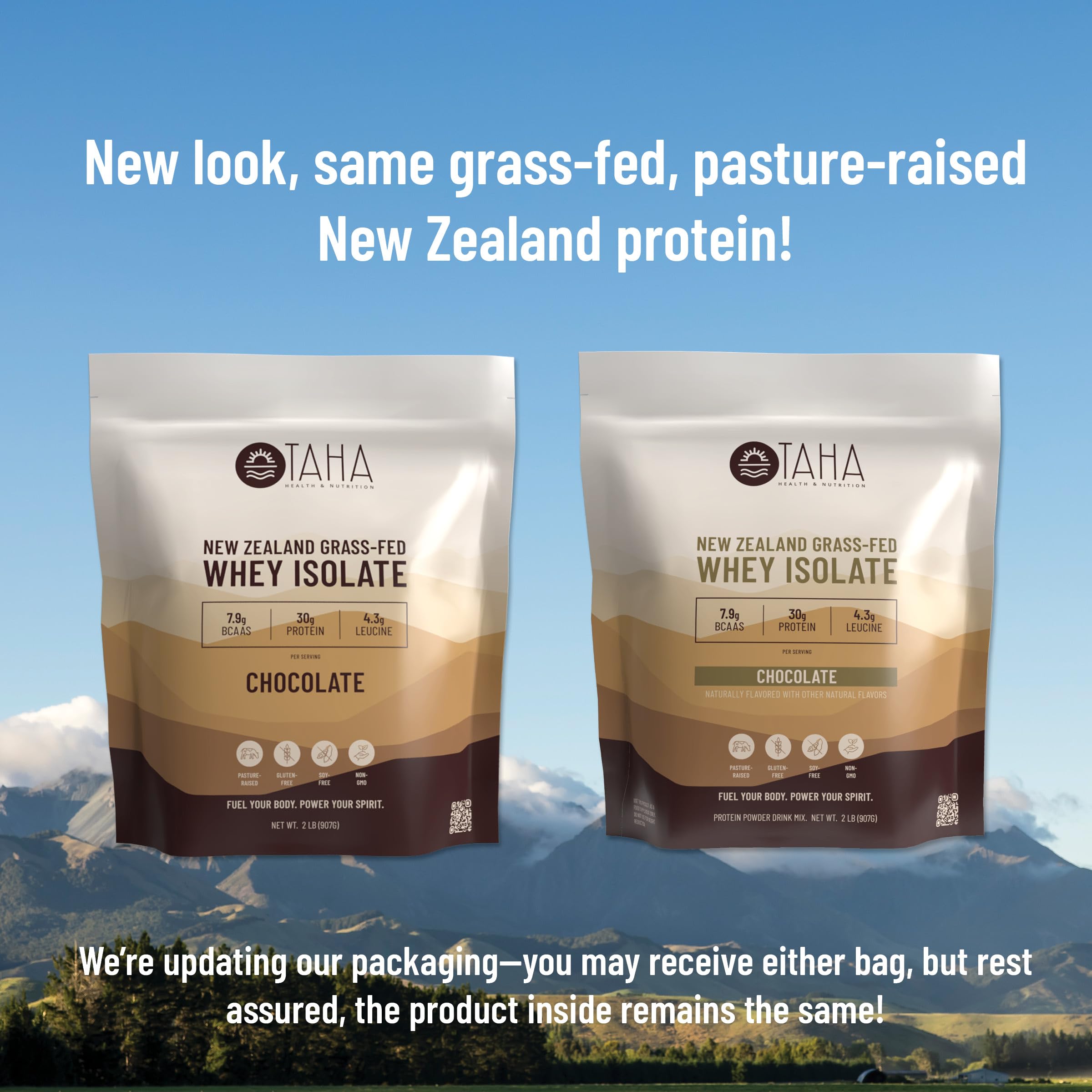 Pasture-dairy NZ grass-fed milk visual for Taha protein