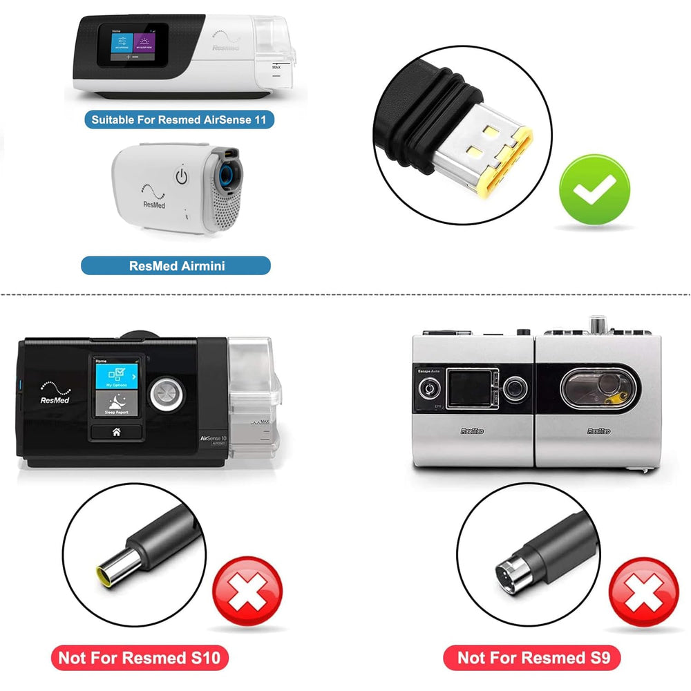 TAIFU AirSense 11 DC adapter compact size fits travel setups.