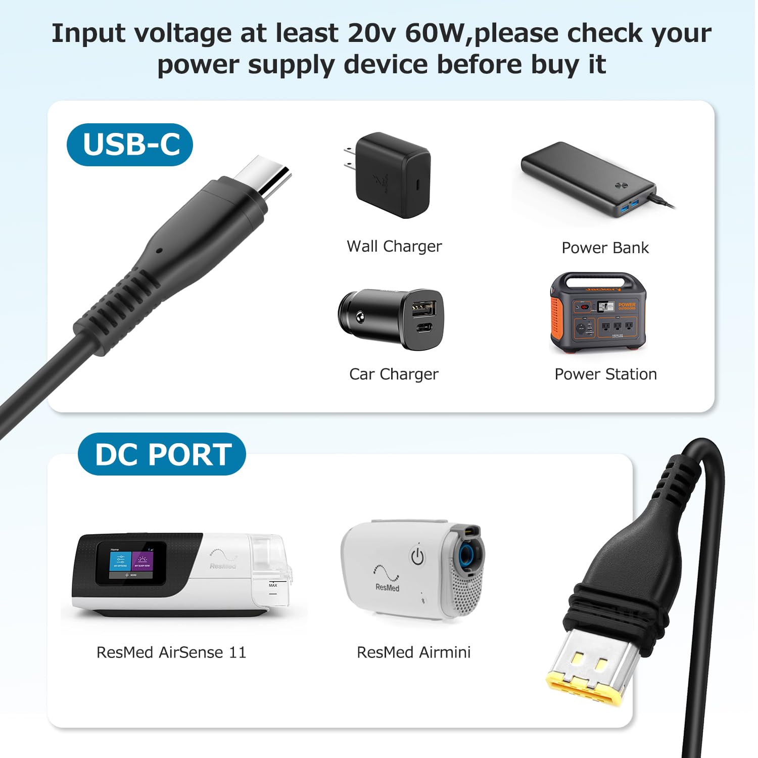 TAIFU AirSense 11 DC adapter safety certifications for worry-free use.