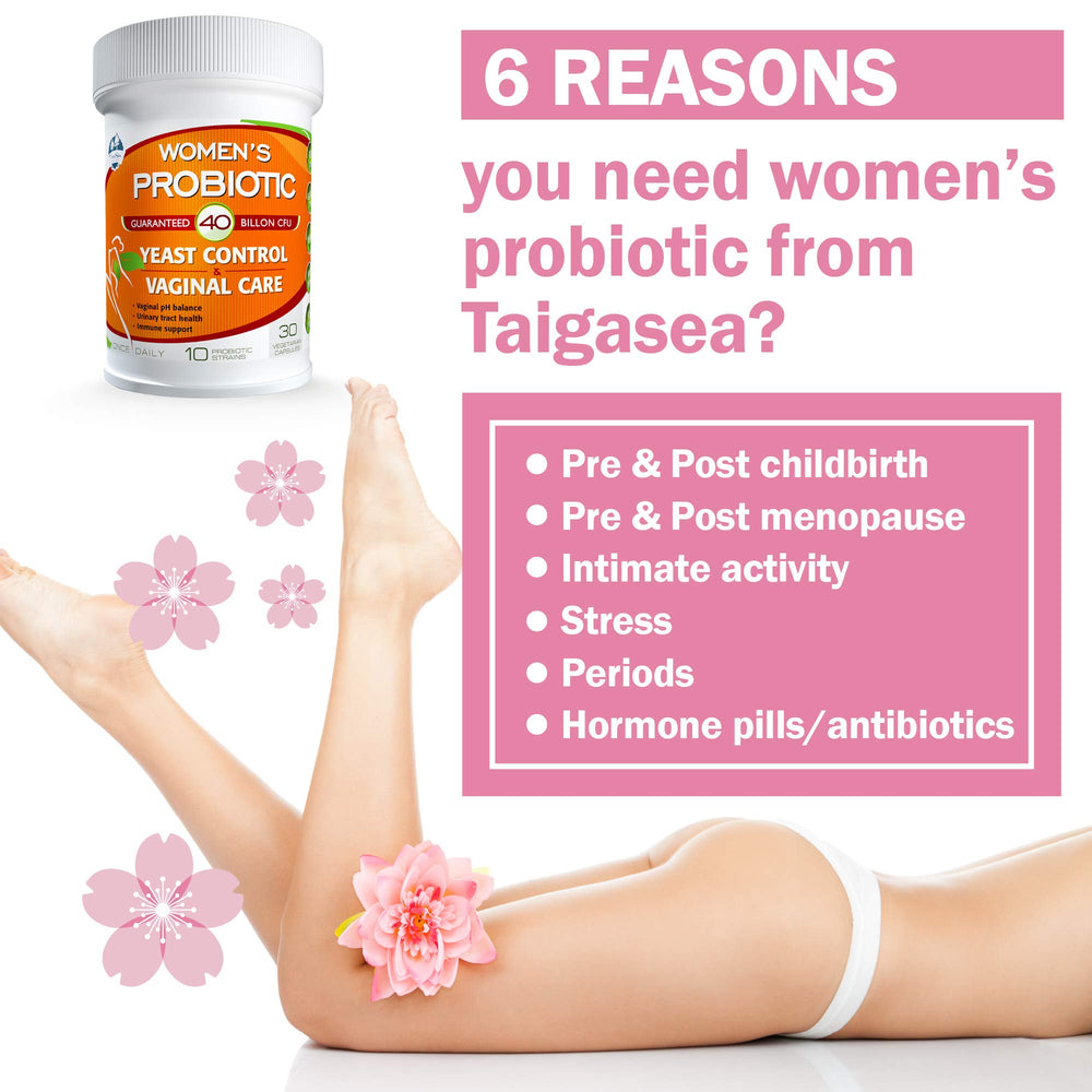 TAIGASEA US-made probiotic capsule image emphasizes quality and safety standards.
