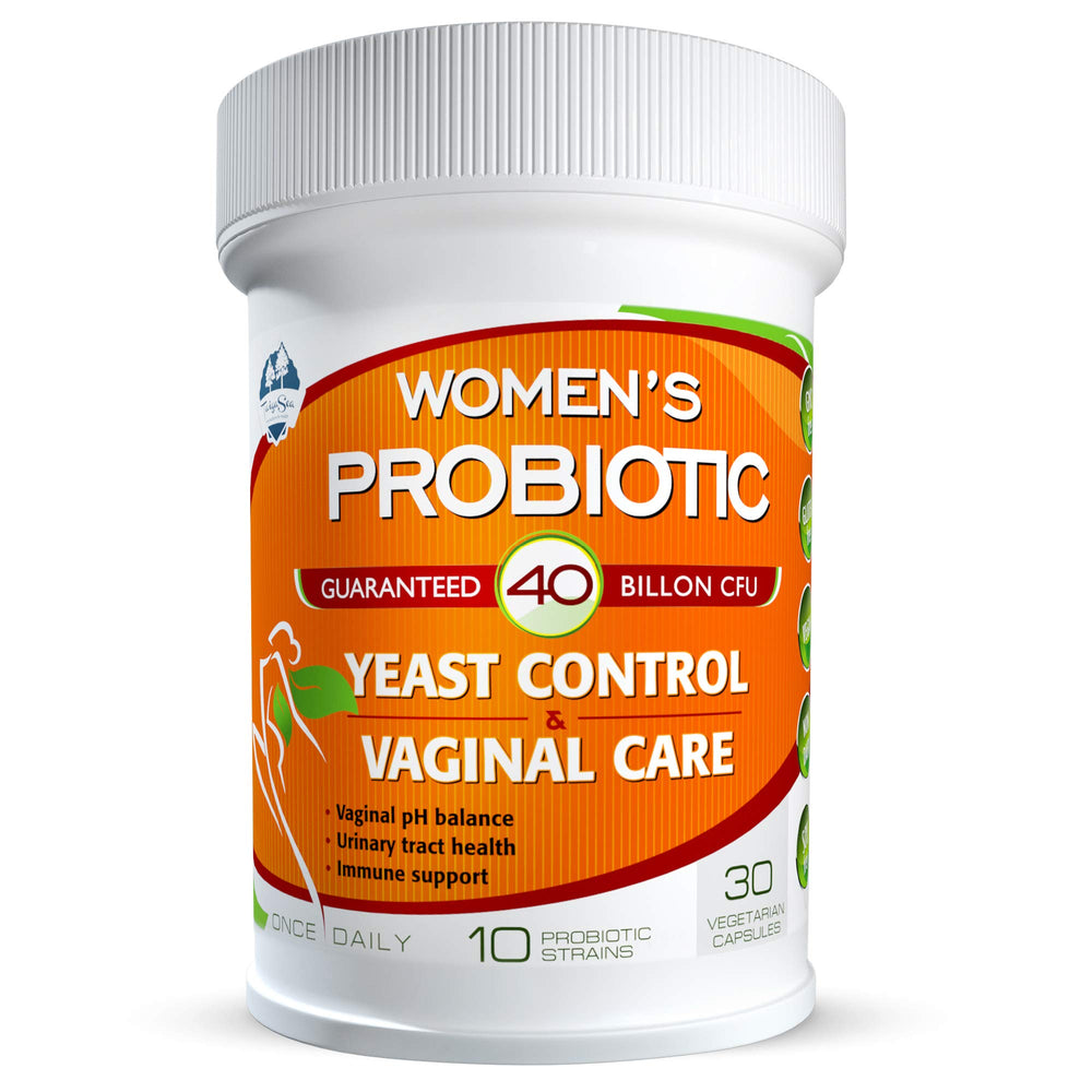TAIGASEA bottle of women’s probiotic capsules supporting vaginal balance and urinary health.