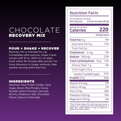Tailwind Recovery Mix vegan gluten-free label emphasizing plant-based recovery