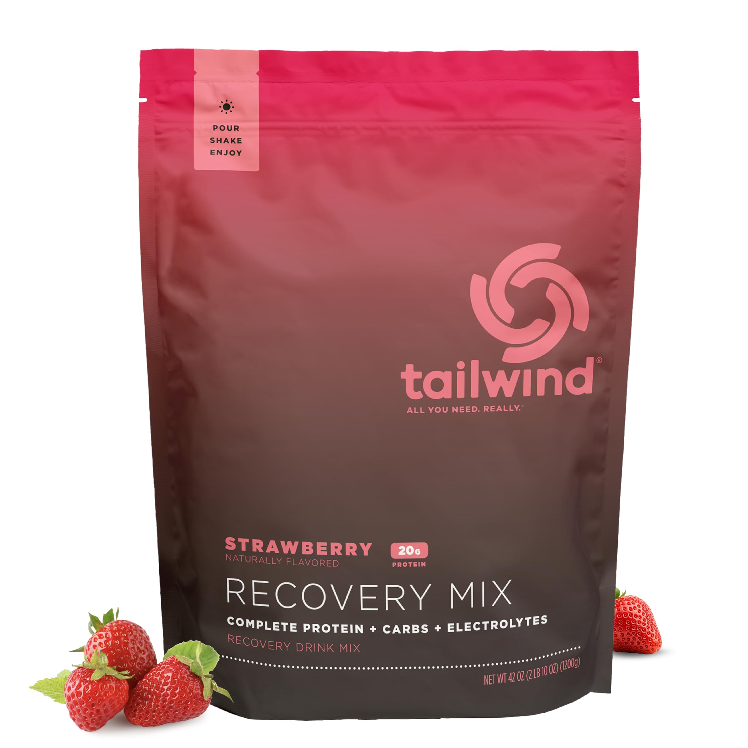 Tailwind Recovery Mix 20 servings packaging displayed for travel
