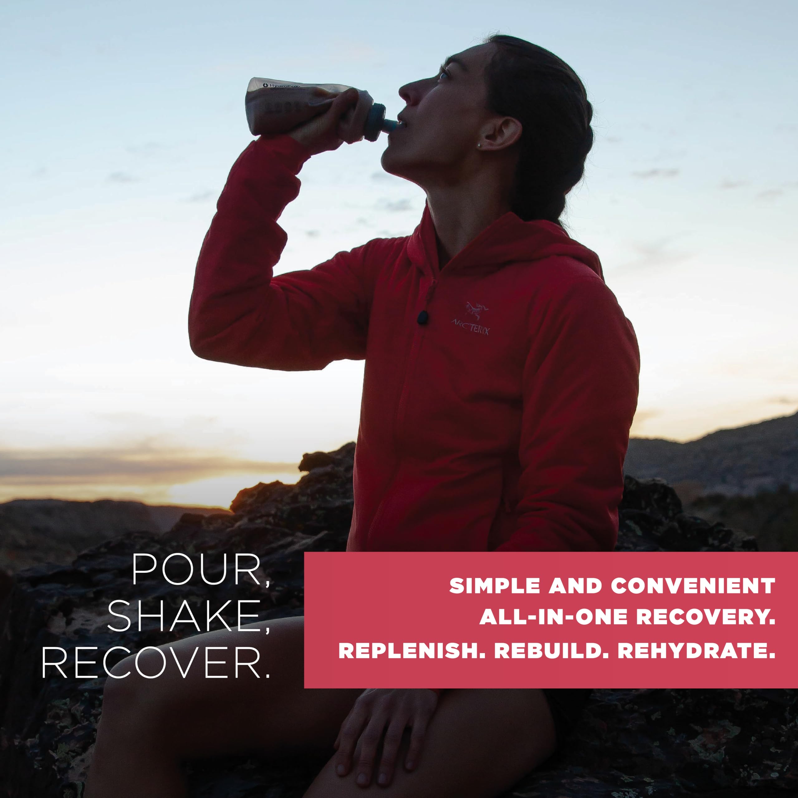 Tailwind Recovery Mix bottle being shaken with powder