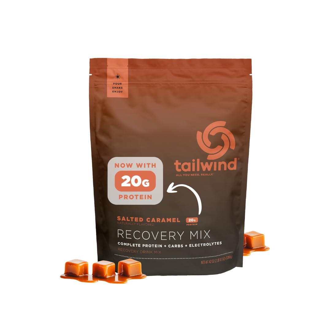 Tailwind Recovery Mix bottle pour supports post-workout hydration.