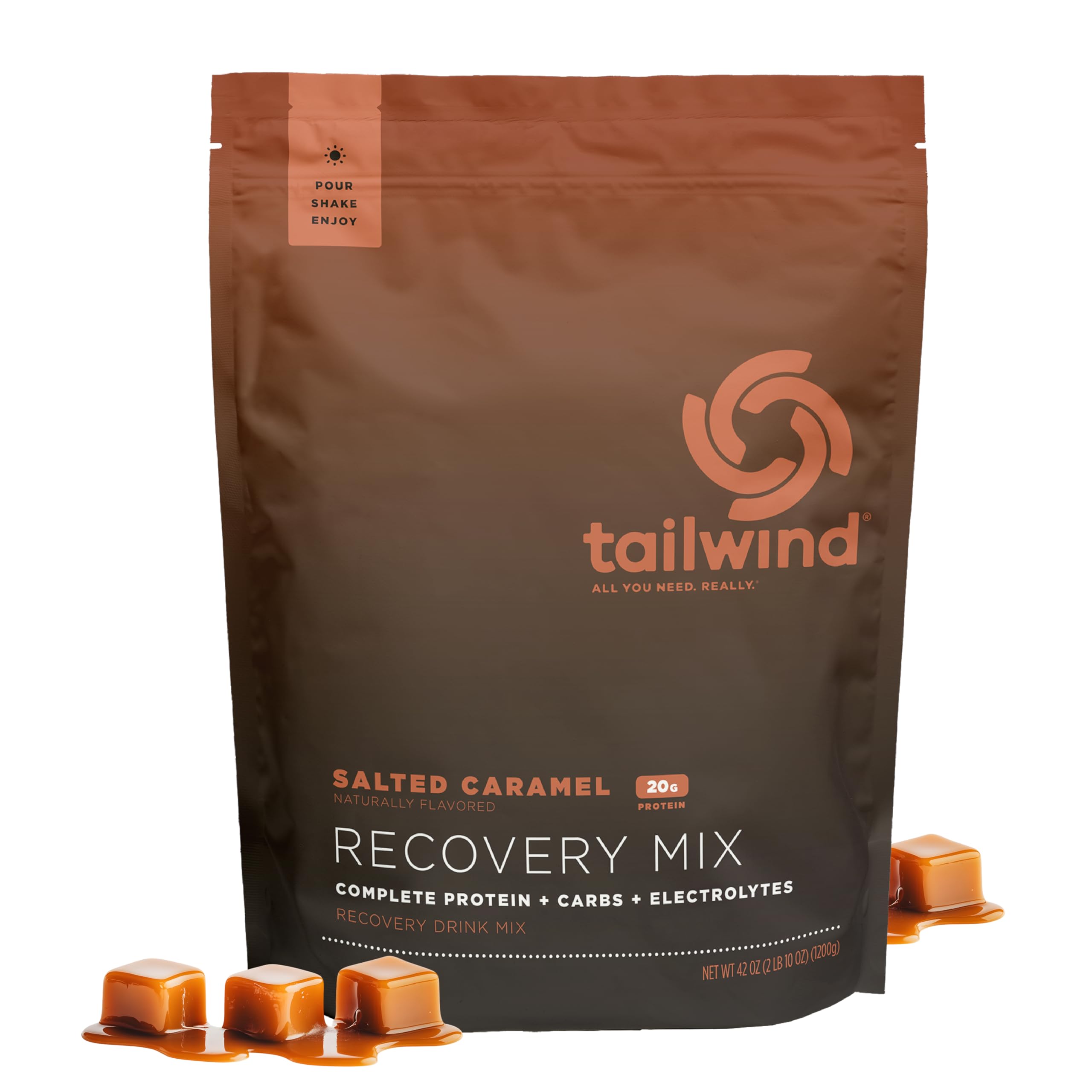 Tailwind Recovery Mix strawberry flavor for on-the-go hydration.