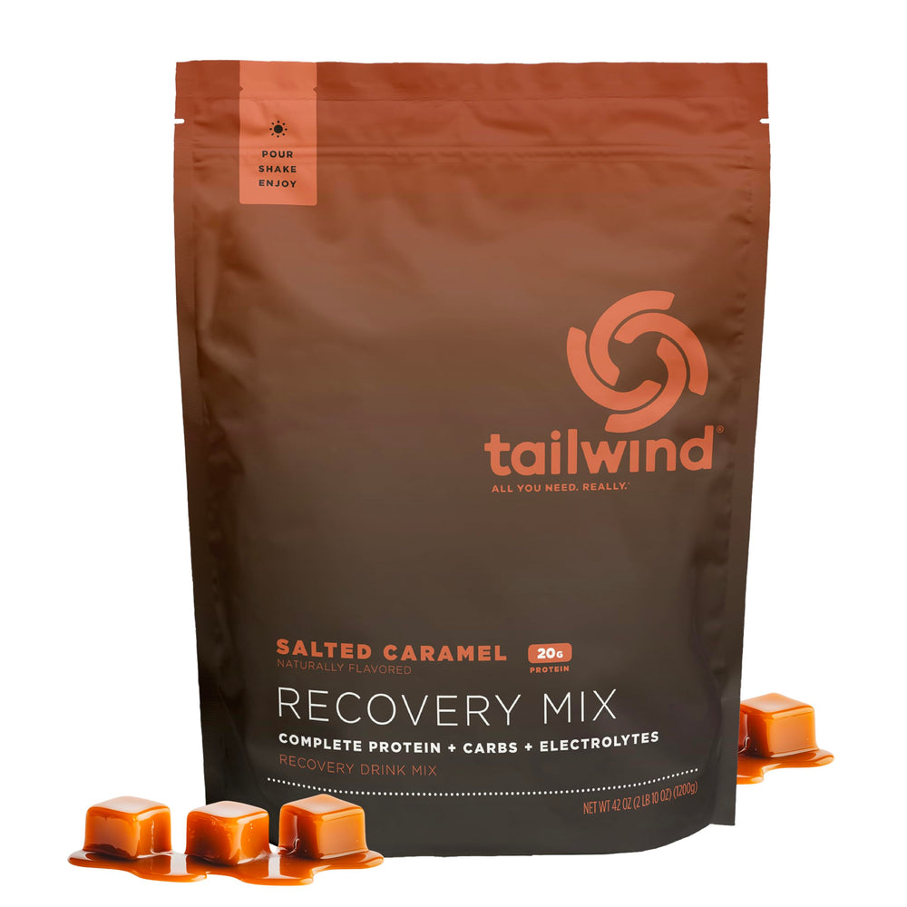 Tailwind Recovery Mix strawberry flavor for on-the-go hydration.