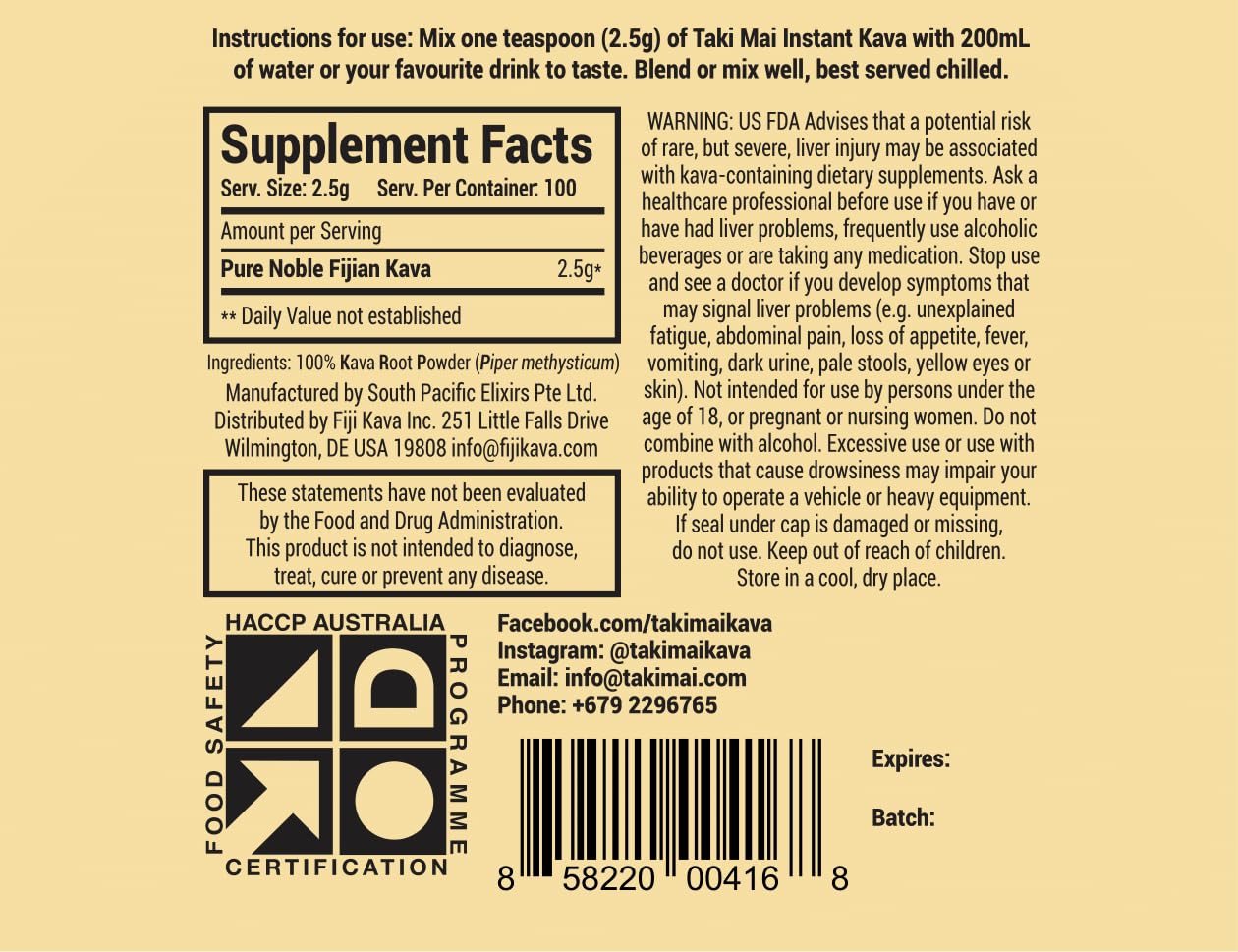 Taki Mai Instant Kava Mix Pack enables a quick, ritual-like relaxation.