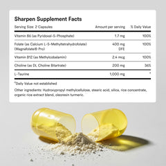 Tally Health Sharpen supplement stack concept signaling long-term brain wellness.