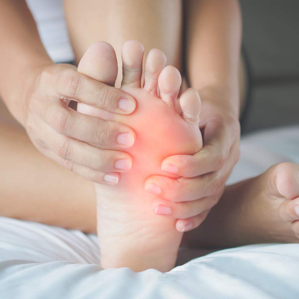 Talsafe foot therapy device packaging shows two pads and timer controller