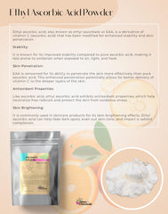 Talsen Ethyl Ascorbic Acid Powder product shot on clean background emphasizes stability.