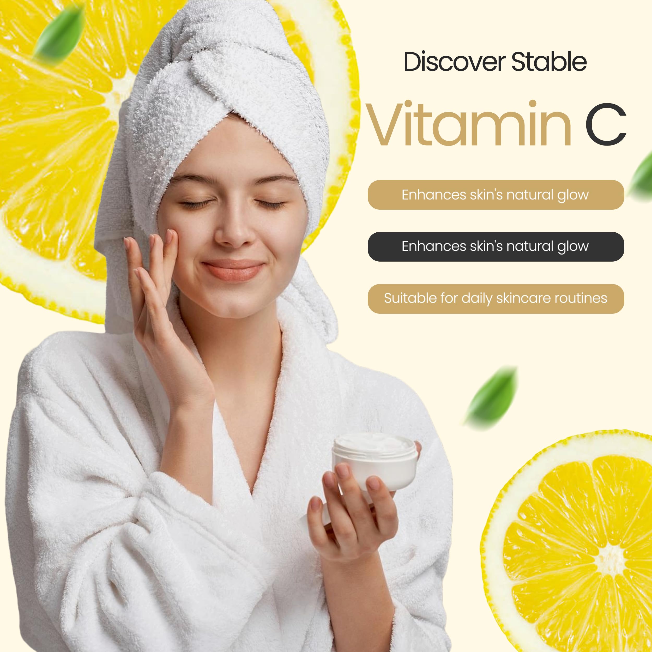 Talsen Ethyl Ascorbic Acid Powder texture-close-up suggests smooth skin results in use.