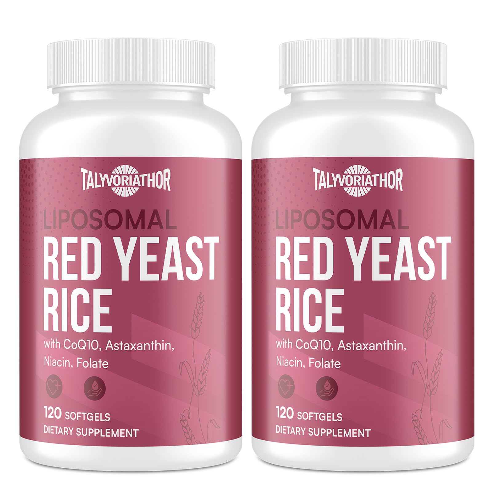Talyvoriathor liposomal red yeast rice bottle showing enhanced absorption potential.