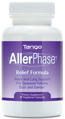 Tango AllerPhase bottle offering herbal support for seasonal triggers.
