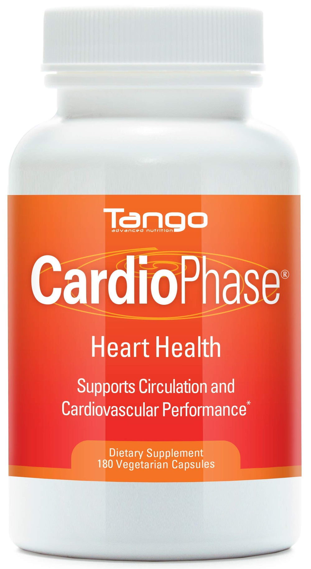 Tango CardioPhase bottle front displaying design and label for heart support.