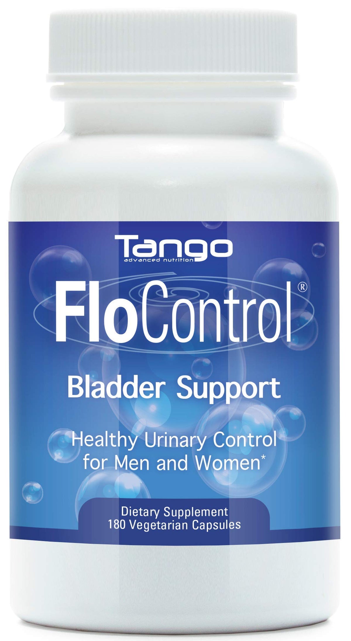 Tango FloControl bottle front view highlighting natural bladder support.