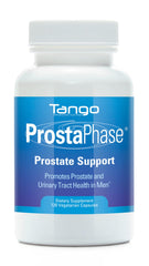 Tango ProstaPhase bottle front with capsules, potential support for urinary comfort