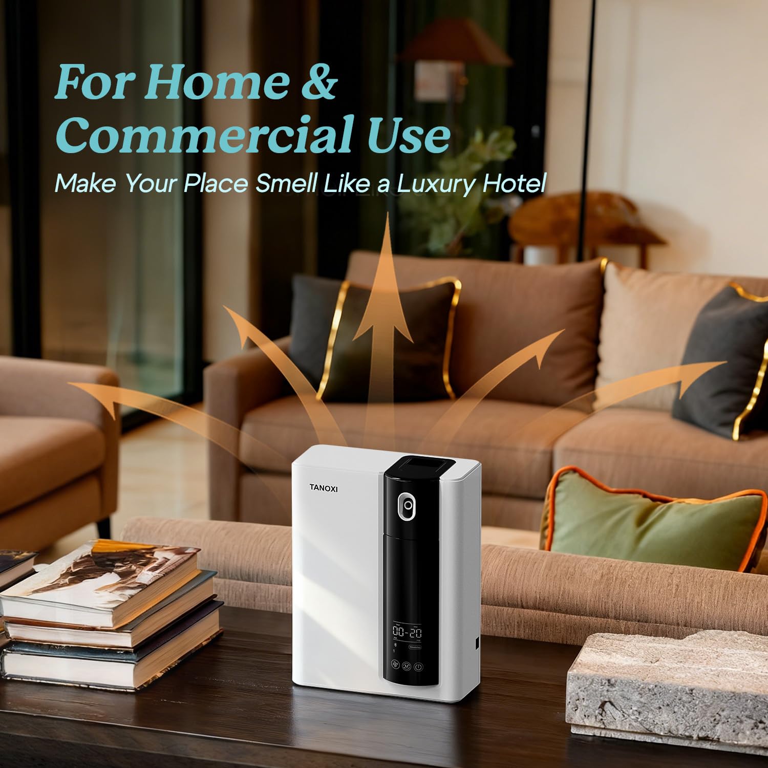 Tanoxi diffuser app control interface on a smartphone.