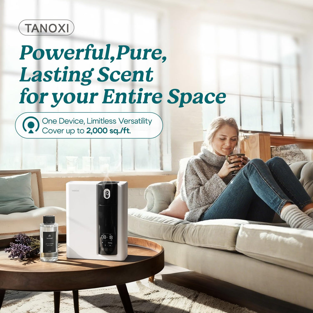 Tanoxi diffuser with included 200ml oil bottle in the kit.