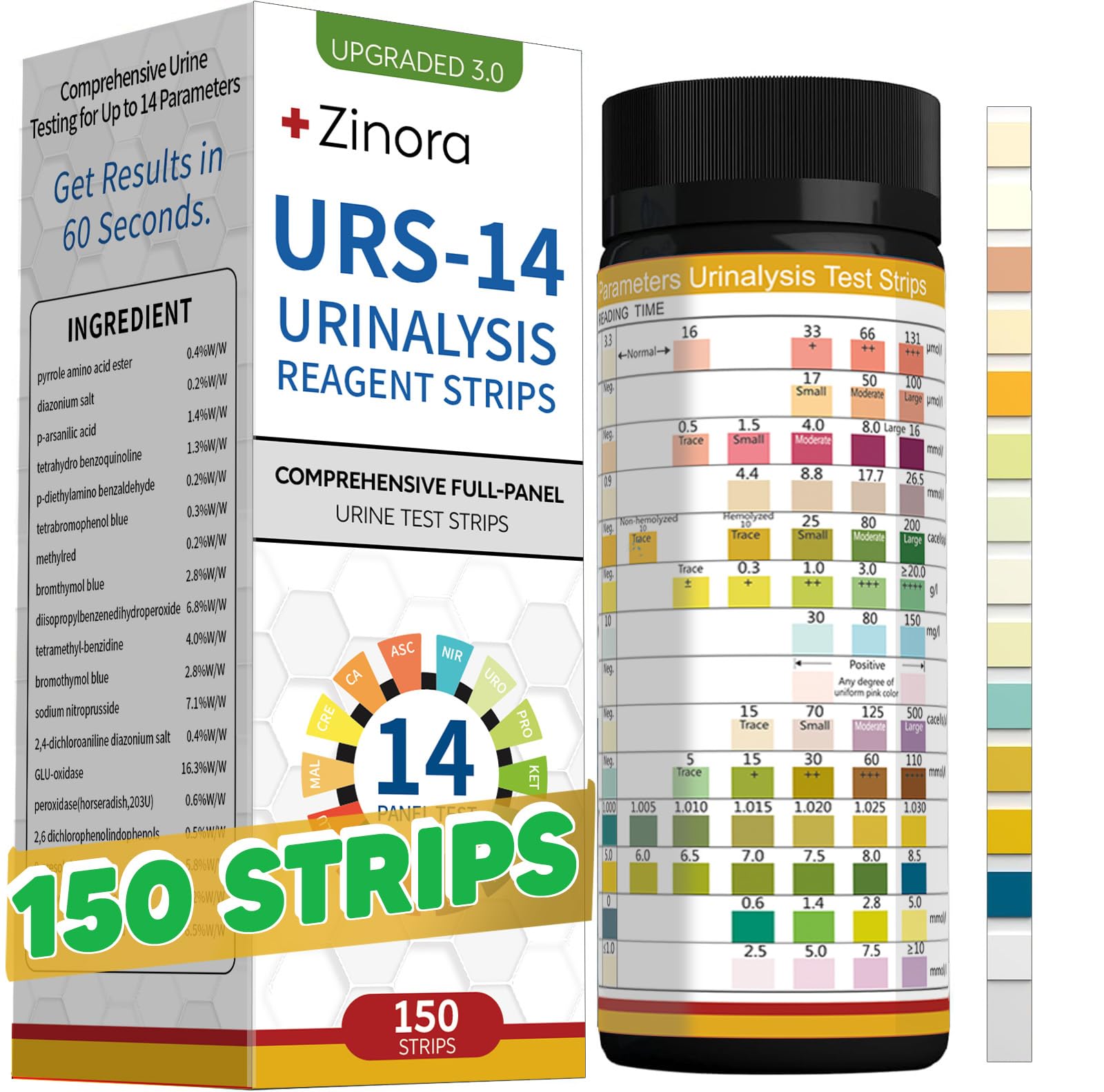 Tansozhe 14-URS box of test strips for convenient home urinalysis.