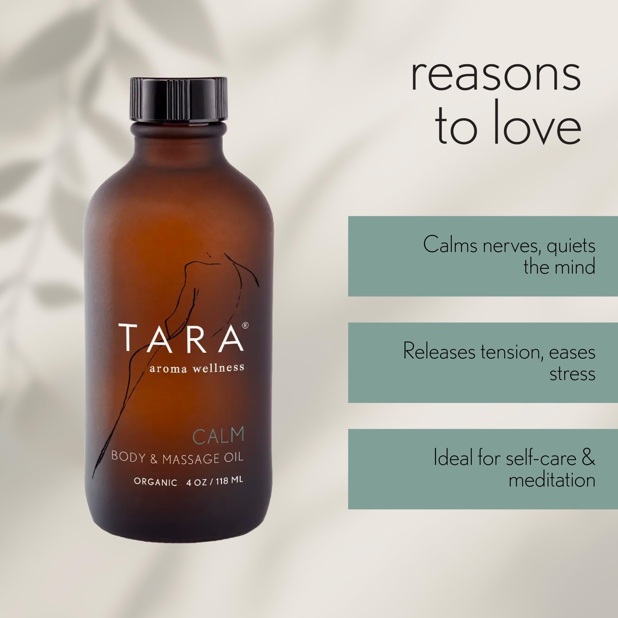 Close-up of TARA Spa Therapy Calm Body & Massage Oil texture showing quick absorption.