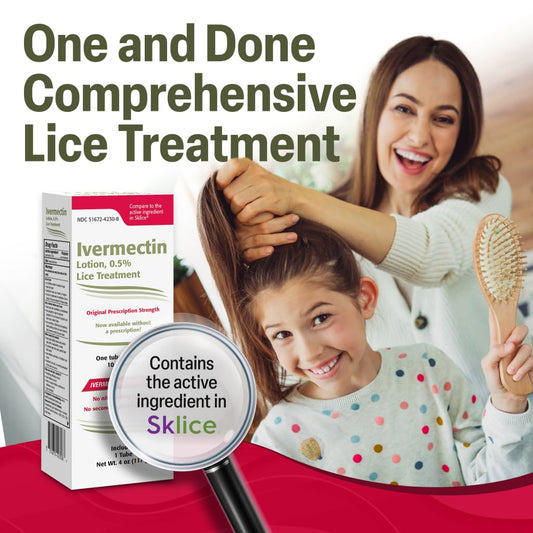 TARO Ivermectin Lotion being applied to scalp for rapid lice kill.