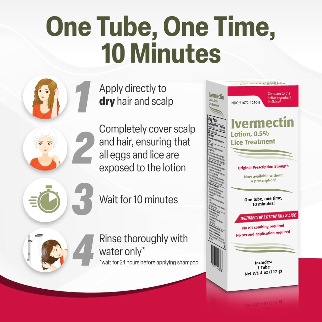 TARO Ivermectin Lotion tamper-evident seal on tube for safety.