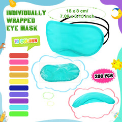 Tarpop eye mask color variety showcases 10 colors for easy team games.
