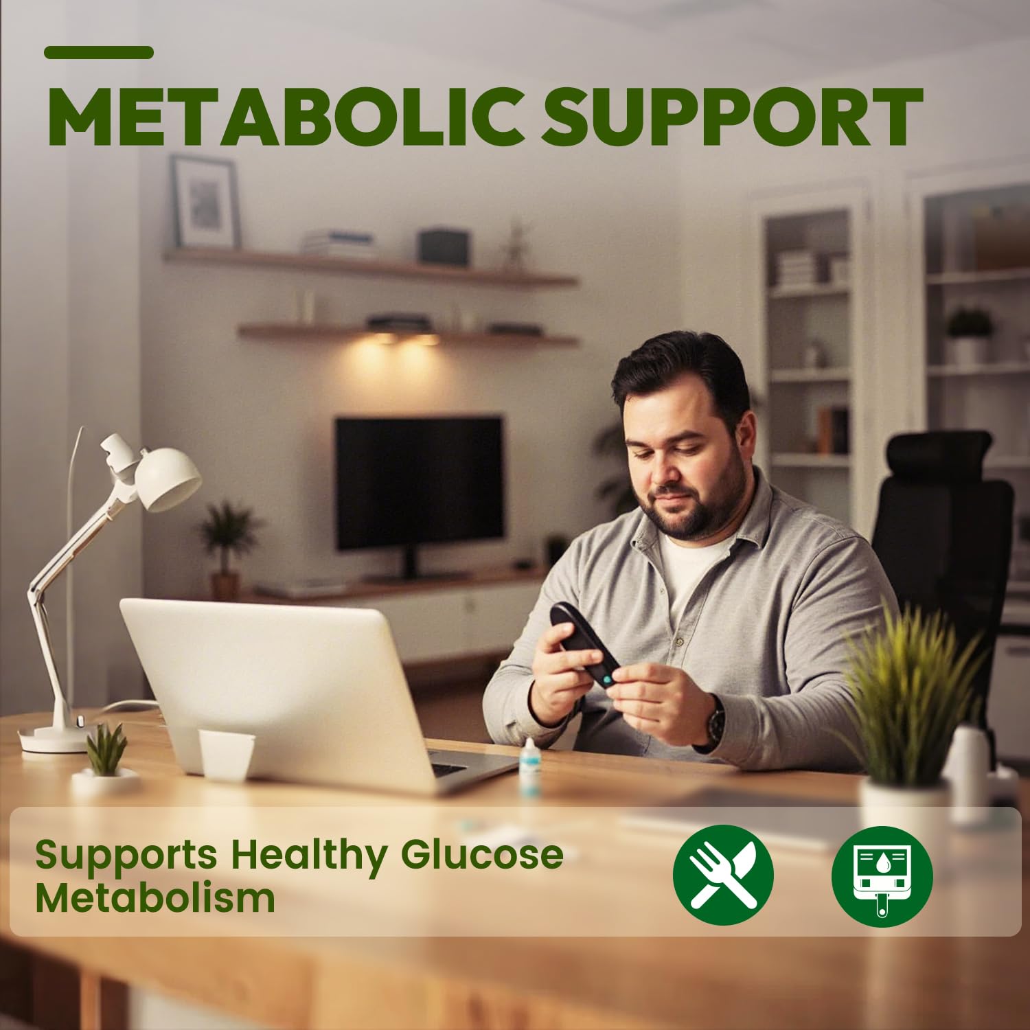 GLP-1 support label angled view for metabolic rhythm balance