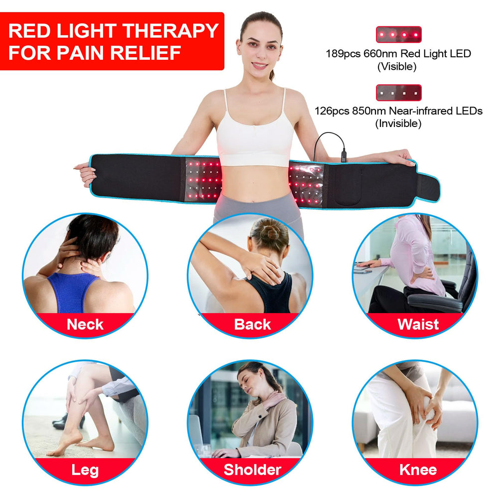 Tashi red light therapy belt setup demonstrated for home use