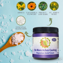 Taspen's Organics Magnesium No More Aches cream being dispensed for post-workout relief