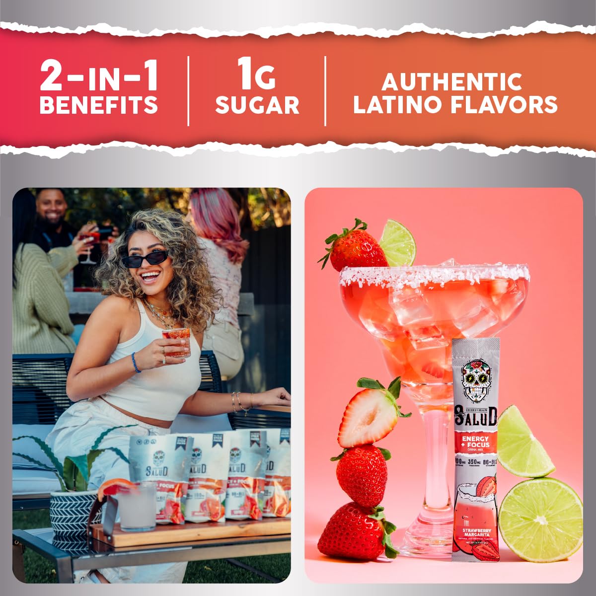 Taste Salud Agua Fresca mix served in glass showing refreshing flavor and hydration.