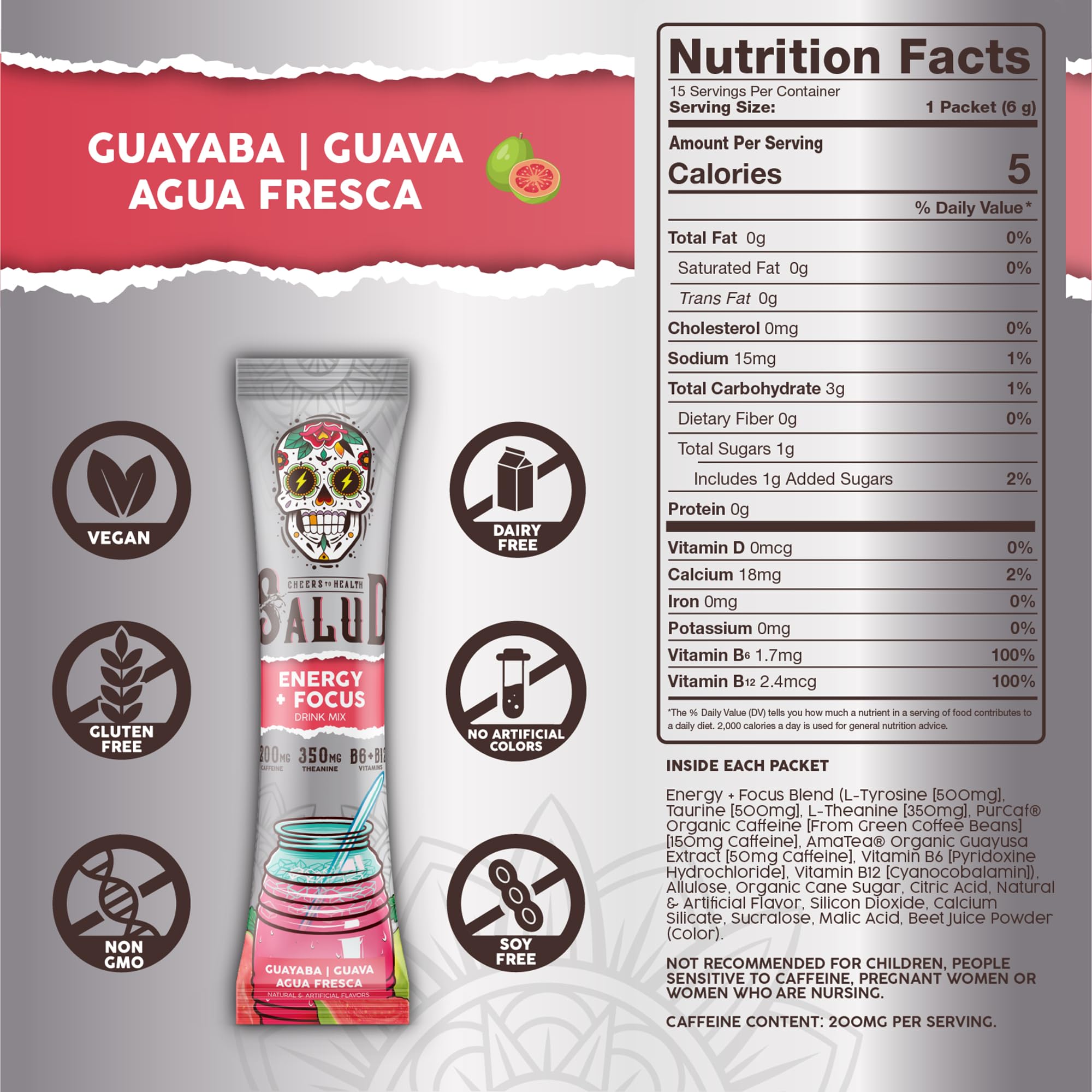 Taste Salud PurCaf and AmaTea caffeine sources for clean energy.