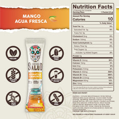 Close-up of Taste Salud electrolyte blend showing minerals for hydration