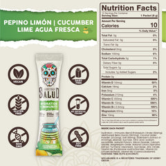 Taste Salud electrolyte blend with magnesium, potassium, and sodium for balanced fluids.