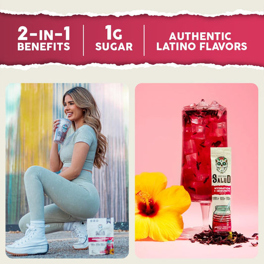Taste Salud hibiscus agua fresca packet dissolve in water for flavor boost