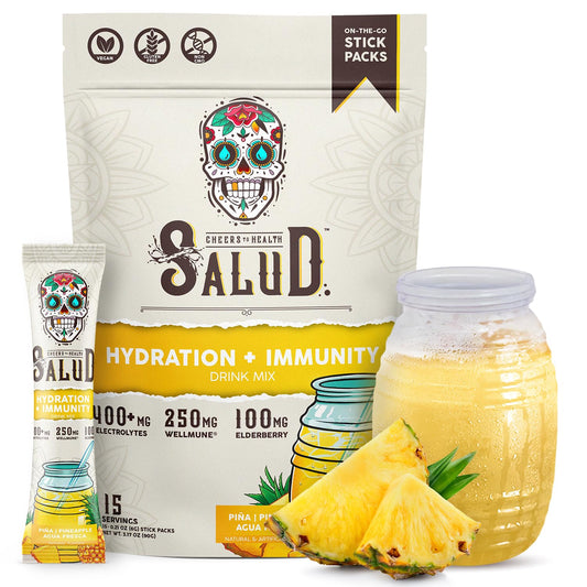 Taste Salud hydration packet pineapple pour into water for refreshing flavor