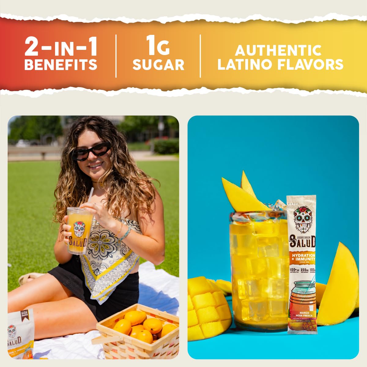 Taste Salud mango agua fresca drink ready to refresh hydration with mango flavor