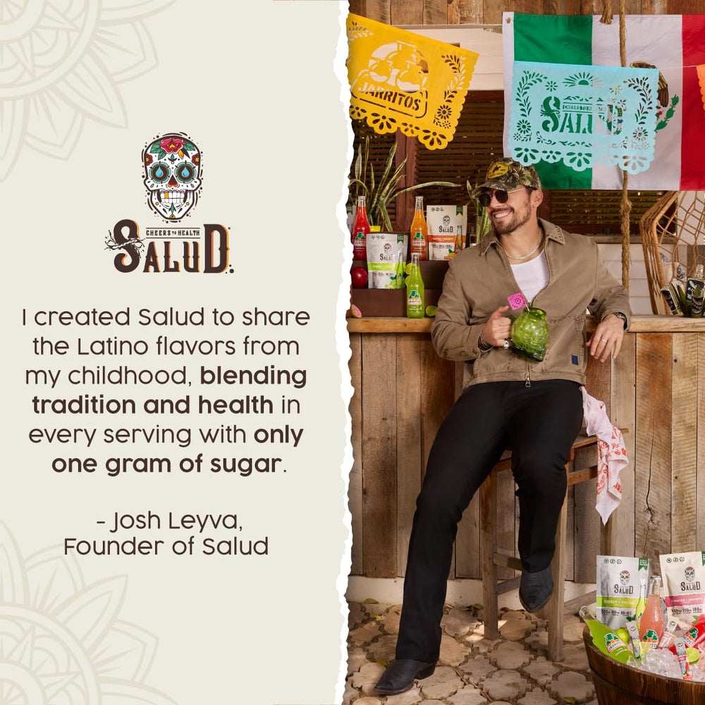 Taste Salud on-the-go packets pictured in a workout setting for hydration.