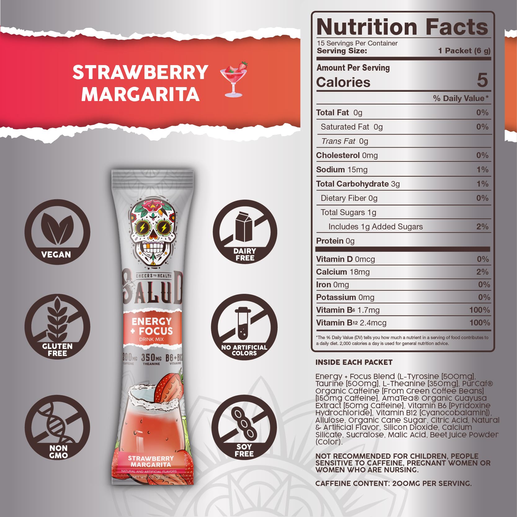 Taste Salud Organic caffeine blend from PurCaf and AmaTea for clean energy.