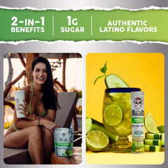 Taste Salud pour into water to create a refreshing agua fresca