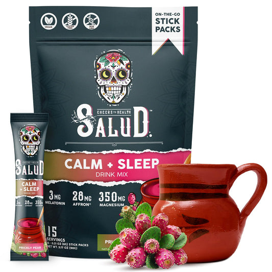 Taste Salud Sleep Mix being stirred for a calming nightly routine.